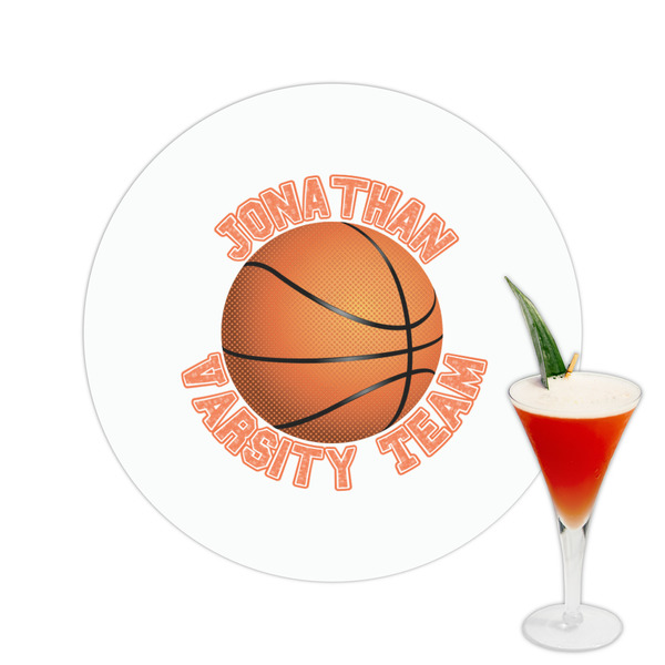 Custom Basketball Printed Drink Topper -  2.5" (Personalized)