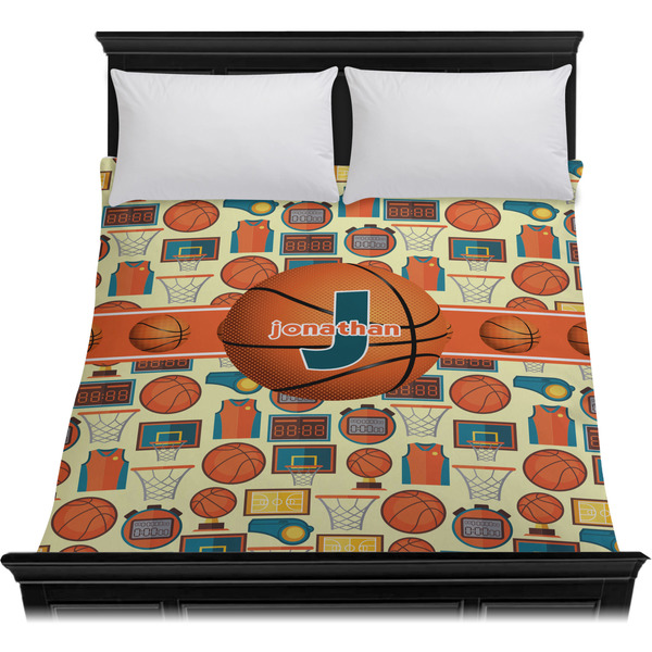 Basketball Duvet Cover - Queen - On Bed - No Prop