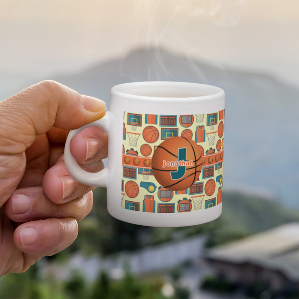 Basketball Espresso Cup - 3oz LIFESTYLE (new hand)