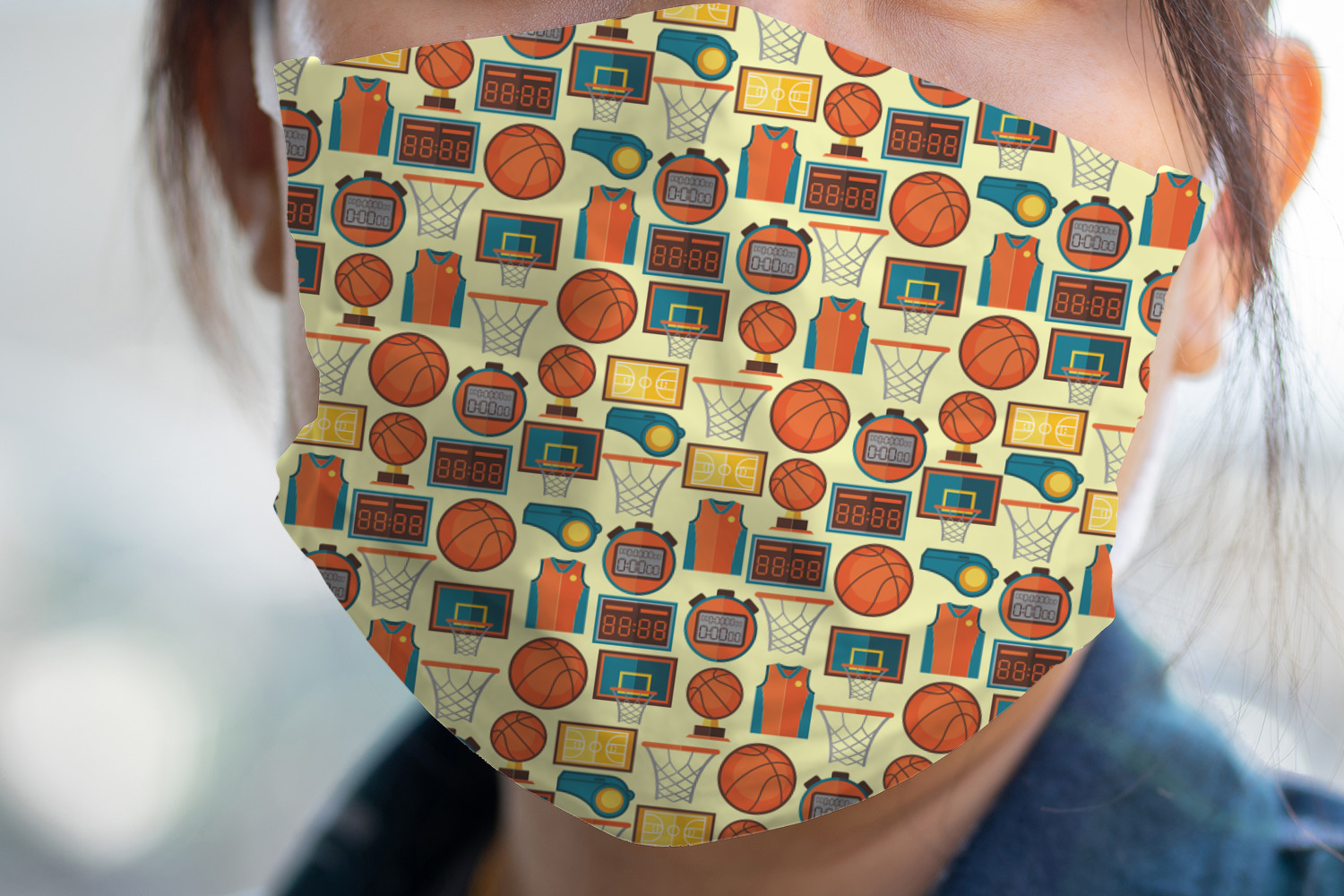 Basketball Face Mask Cover (Personalized) YouCustomizeIt