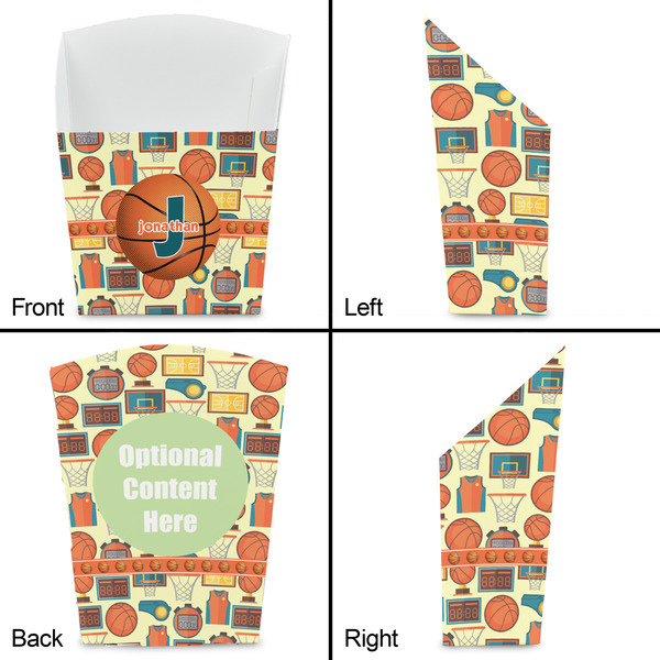 Basketball French Fry Favor Box - Front & Back View