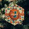 Basketball Frosted Glass Ornament - Hexagon (Lifestyle)