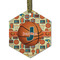Basketball Frosted Glass Ornament - Hexagon