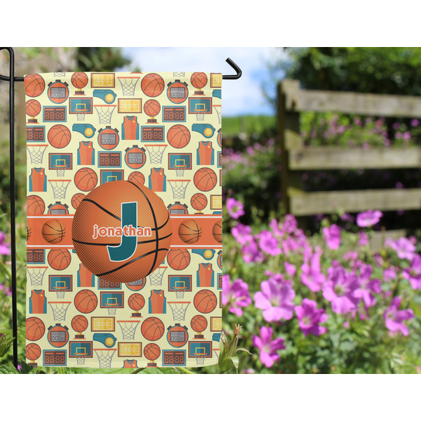 Basketball Garden Flag - Outside In Flowers