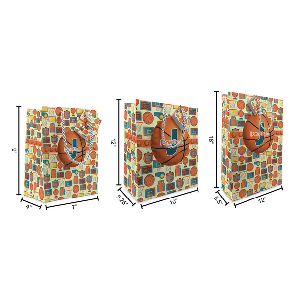 Basketball Gift Bags - All Sizes - Dimensions