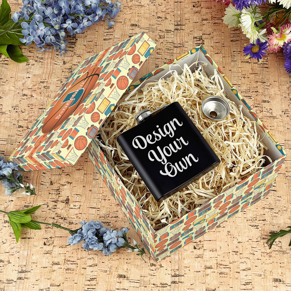 Basketball Gift Boxes with Lid - Canvas Wrapped - Large - In Context