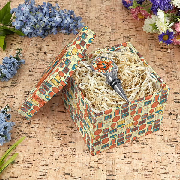 Basketball Gift Boxes with Lid - Canvas Wrapped - Medium - In Context