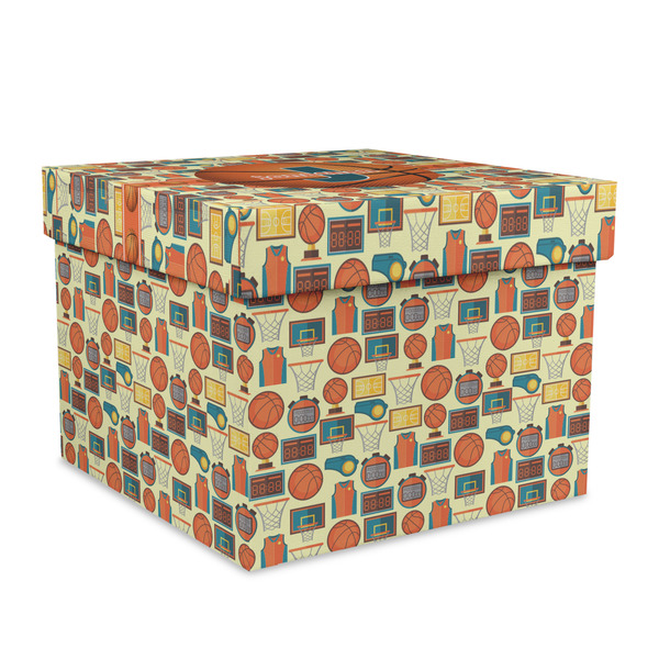 Custom Basketball Gift Box with Lid - Canvas Wrapped - X-Large (Personalized)