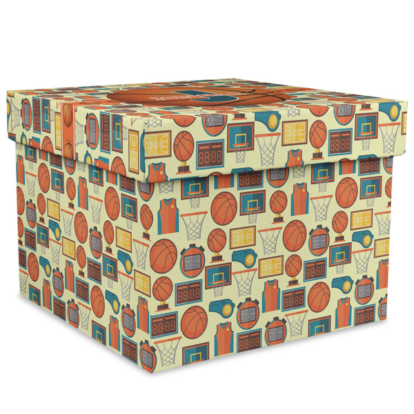 Custom Basketball Gift Box with Lid - Canvas Wrapped - XX-Large (Personalized)