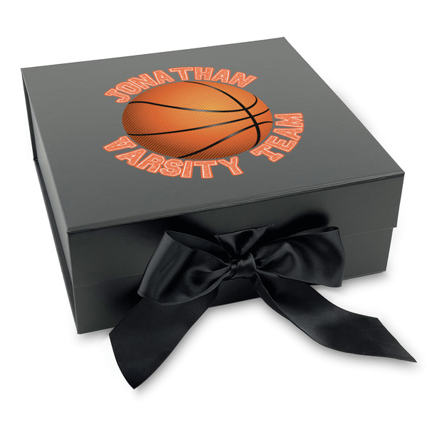 Custom Basketball Gift Box with Magnetic Lid - Black (Personalized)