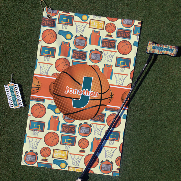Custom Basketball Golf Towel Gift Set w/ Name or Text