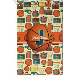 Basketball Golf Towel - Poly-Cotton Blend - Small w/ Name or Text