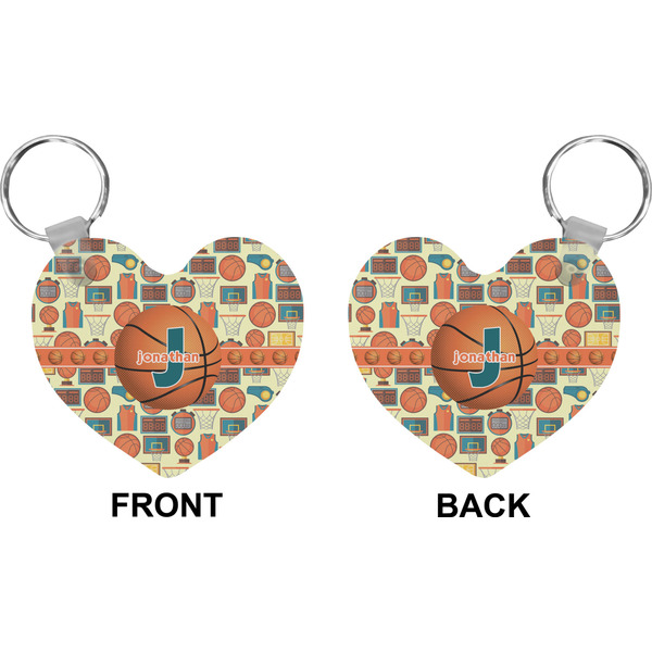 Basketball Heart Keychain (Front + Back)
