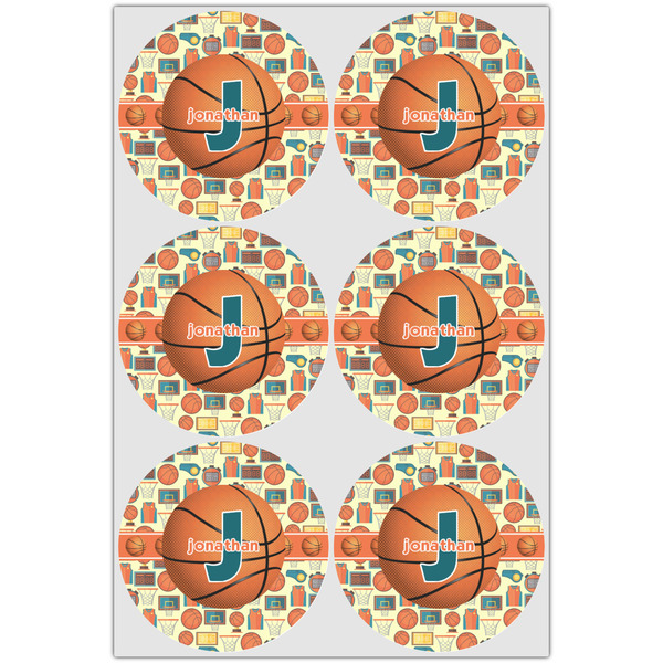 Basketball Icing Circle - Large - Set of 6