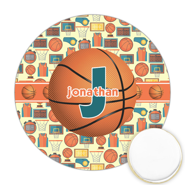 Custom Basketball Printed Cookie Topper - Round (Personalized)