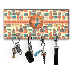 Basketball Key Hanger w/ 4 Hooks w/ Graphics and Text