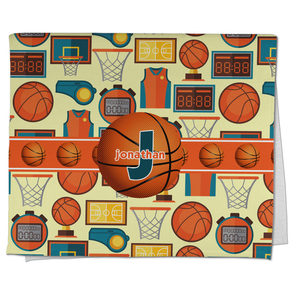 Custom Basketball Kitchen Towel - Poly Cotton w/ Name or Text