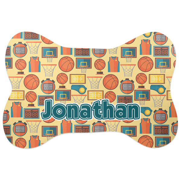 Custom Basketball Bone Shaped Dog Food Mat (Personalized)