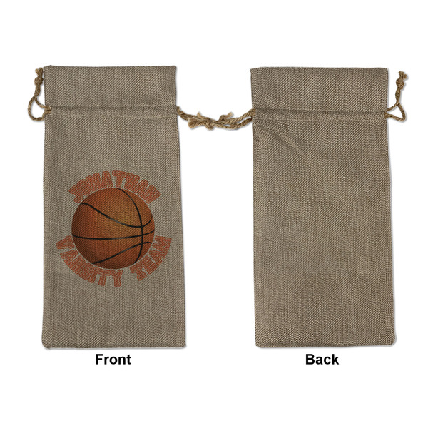 Basketball Large Burlap Gift Bags - Front Approval