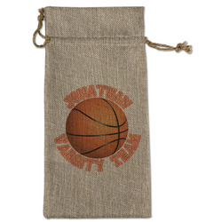 Basketball Large Burlap Gift Bag - Front (Personalized)