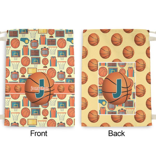 Basketball Large Laundry Bag - Front & Back View