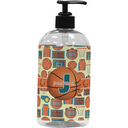 Basketball Plastic Soap / Lotion Dispenser (16 oz - Large - Black) (Personalized)