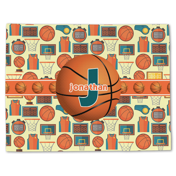 Custom Basketball Single-Sided Linen Placemat - Single w/ Name or Text