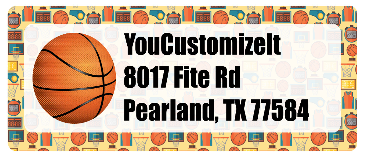 Basketball Return Address Labels (Personalized) YouCustomizeIt
