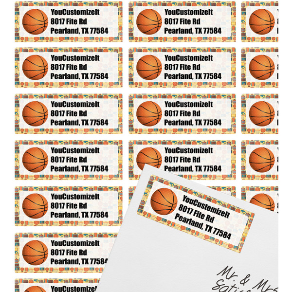 Basketball Mailing Label on Envelope - Multiple Labels