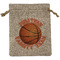 Basketball Medium Burlap Gift Bag - Front