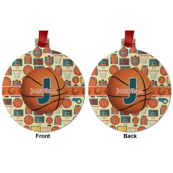 Basketball Metal Ball Ornament - Front and Back