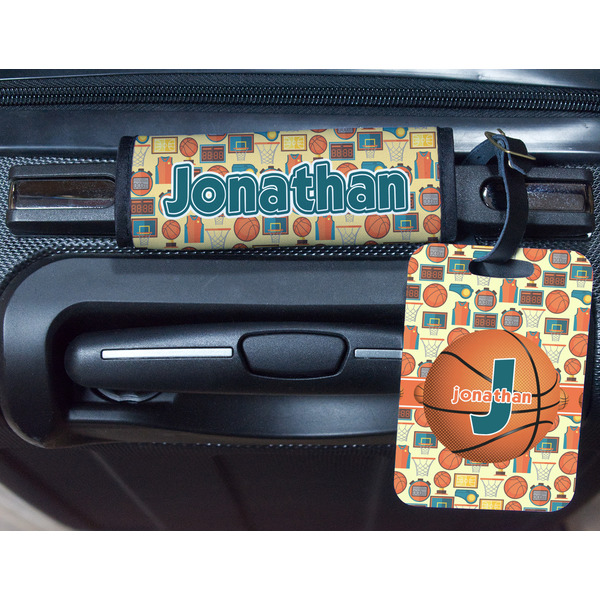 Basketball Metal Luggage Tag & Handle Wrap - In Context