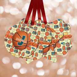 Basketball Metal Ornaments - Double Sided w/ Name or Text