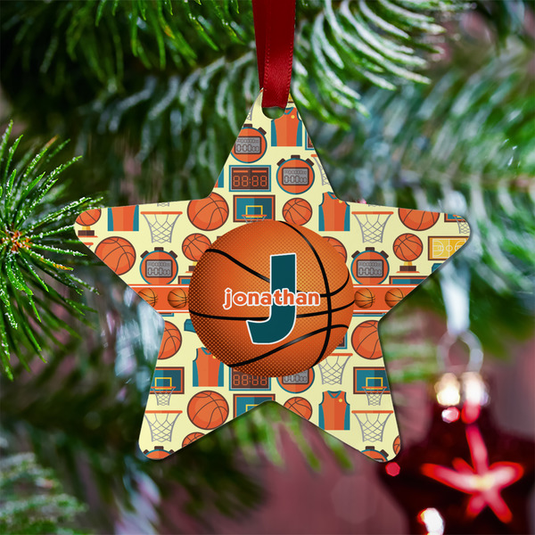 Basketball Metal Star Ornament - Lifestyle