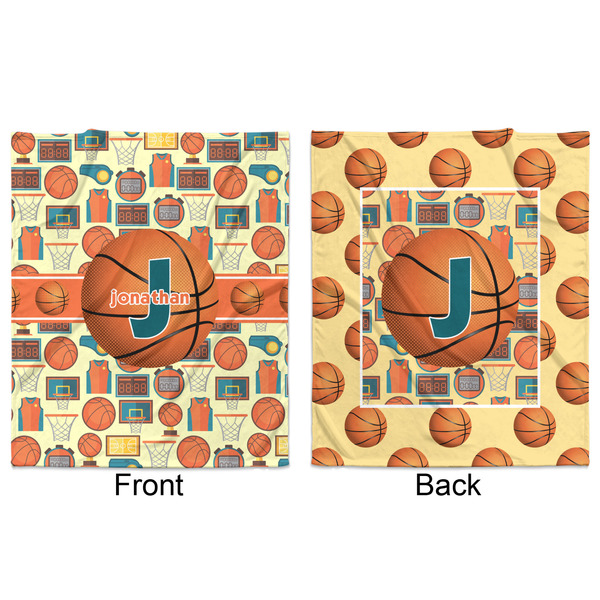 Basketball Minky Blanket - 50"x60" - Double Sided - Front & Back