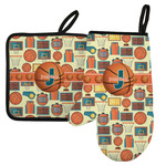 Basketball Left Oven Mitt & Pot Holder Set w/ Name or Text