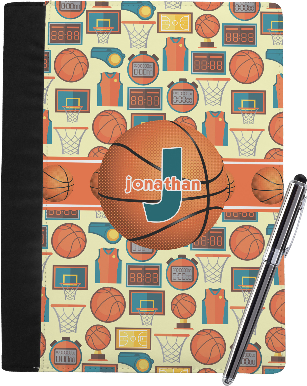 Basketball Notebook Padfolio Large W Name Or Text YouCustomizeIt