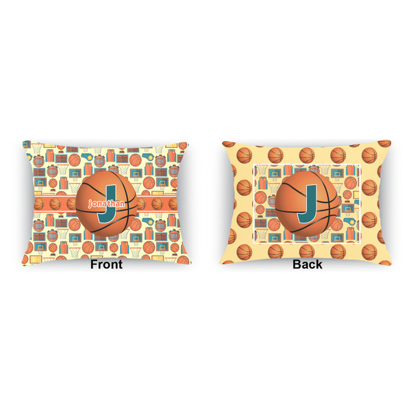 Basketball Outdoor Rectangular Throw Pillow (Front and Back)