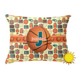 Basketball Outdoor Throw Pillow (Rectangular) (Personalized)