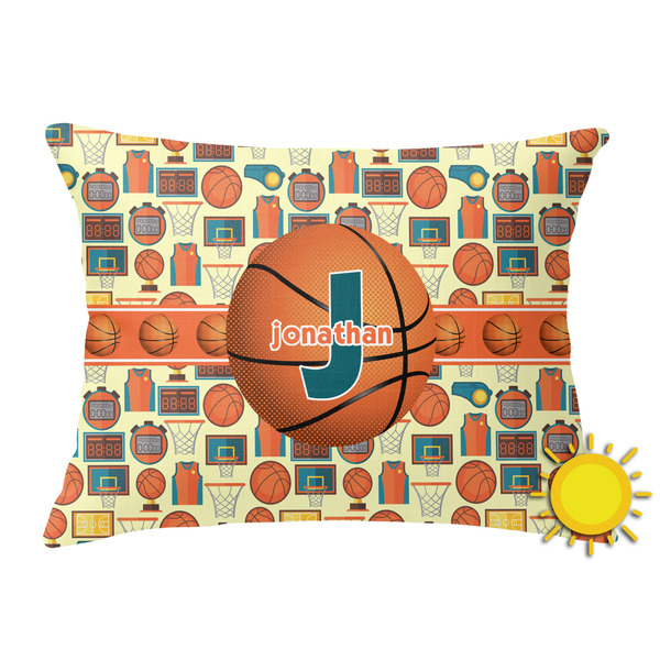 Custom Basketball Outdoor Throw Pillow (Rectangular) (Personalized)