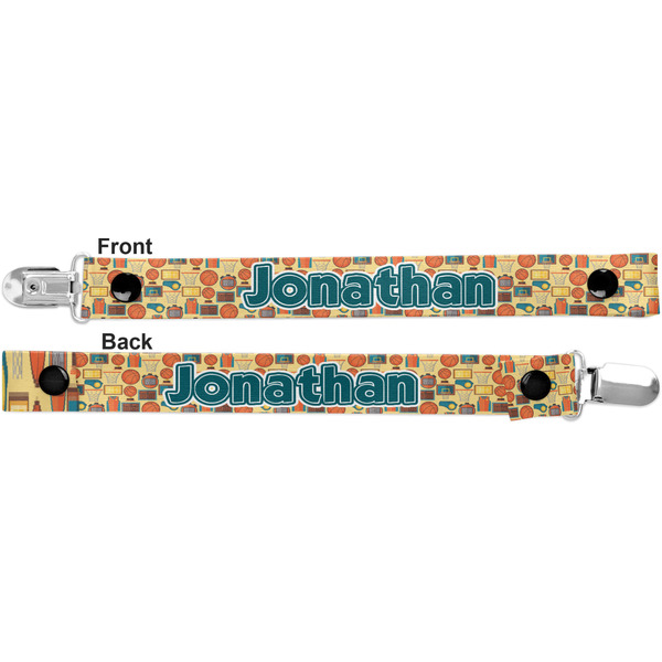 Basketball Pacifier Clip - Front and Back