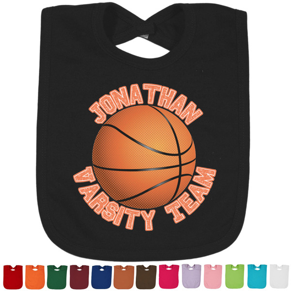 Custom Basketball Cotton Baby Bib (Personalized)