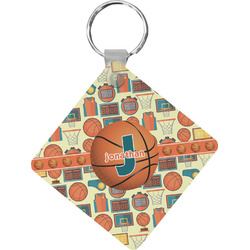 Basketball Diamond Plastic Keychain w/ Name or Text
