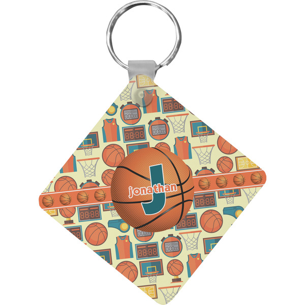 Custom Basketball Diamond Plastic Keychain w/ Name or Text