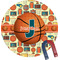 Basketball Personalized Round Fridge Magnet