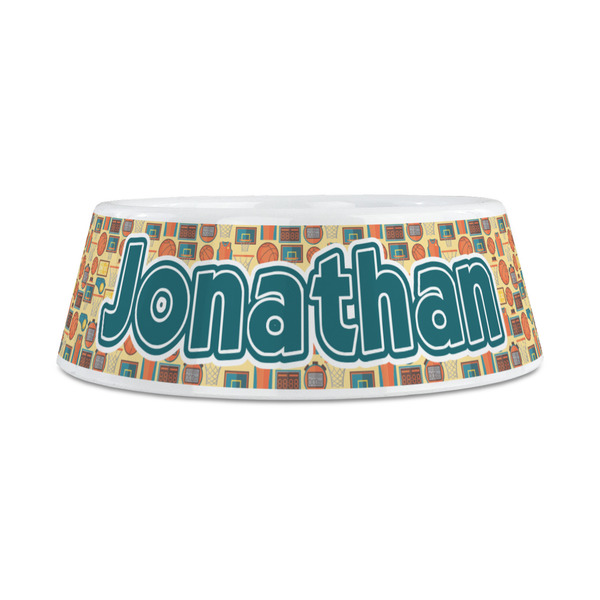 Basketball Plastic Dog Bowls - Medium - FRONT