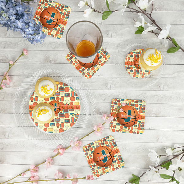 Basketball Plastic Party Appetizer & Dessert Plates - In Context