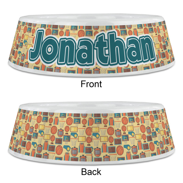 Basketball Plastic Pet Bowls - Large - APPROVAL