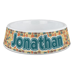 Basketball Plastic Dog Bowl - Large (Personalized)