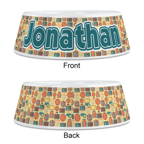 Basketball Plastic Pet Bowls - Medium - APPROVAL